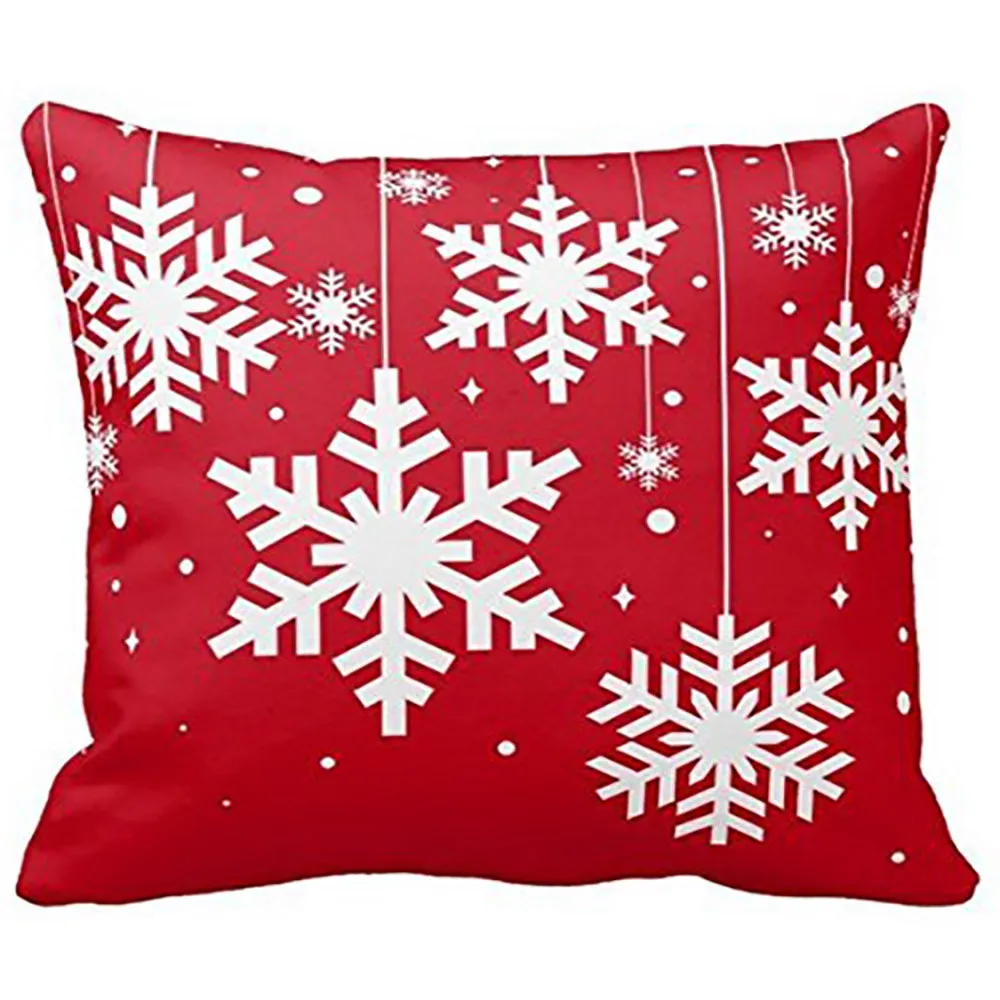 

Merry Christmas Pillow Cover Santa snowman Cotton Linen Sofa Modern Cozy Throw Cushion Cover Home Bed Car Decoration