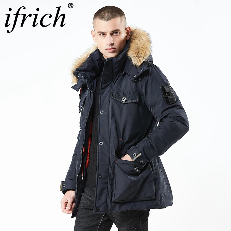 Parka Mannen Jassen Winter Jas Mannen Slim Thicken Fur Hooded Uitloper Warme Jas Top Merk Kleding Mannelijke Toevallige Heren Jas veste Homme