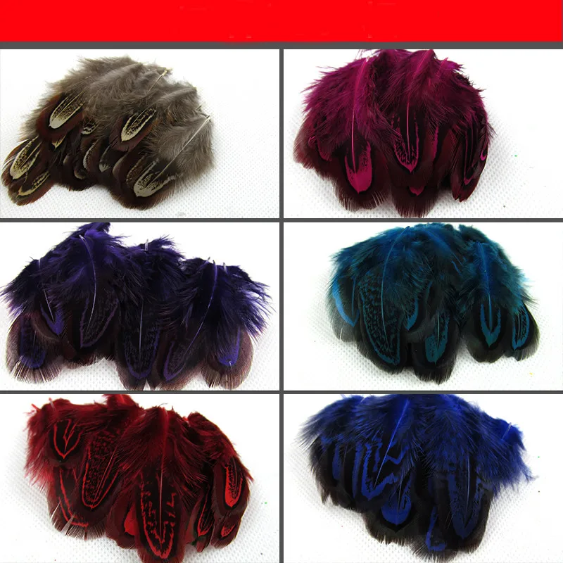 

100pcs/lot feather diy jewelry accessories feathers Pheasant hair Okura feather color craft Wedding costume decorative AC061
