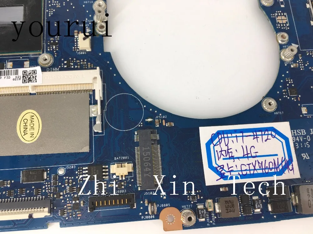  yourui For ASUS N501J N501JW G501JW Laptop Motherboard REV 2.1 8GB i7-4720HQ CPU GT960M /4GB Test w