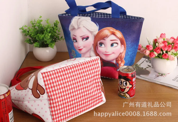 Disney cartoon Frozen children bag student Elsa waterproof package girl boy kid portable bag Storage lunch box handbag princess