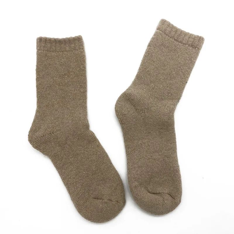 Urgot, 3 пары, мужские шерстяные зимние носки, супер толстые теплые однотонные черные шерстяные теплые мужские повседневные носки для сна, мужские носки - Цвет: E khaki