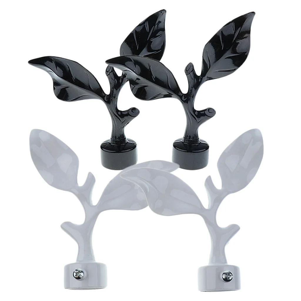 Pair Decorative Window Curtain Rod End Drapery Rail Pole Head Cap fit 28mm Dia. Rods