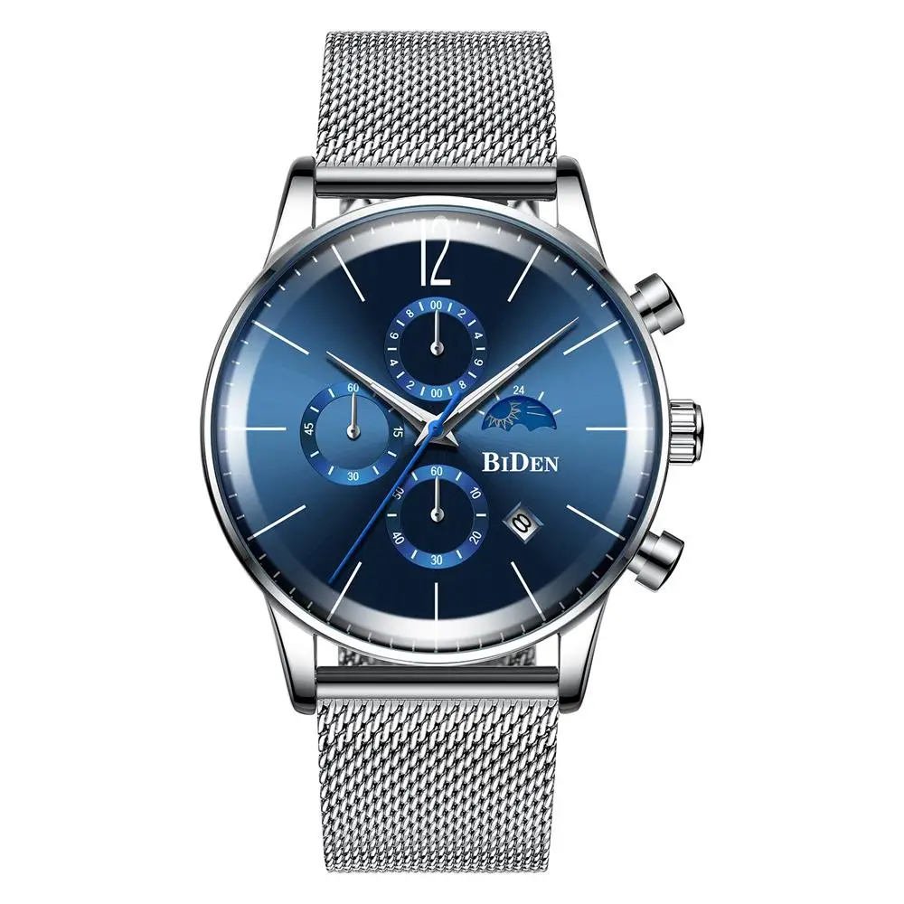 

BIDEN Ultra thin Fashion Male Wristwatch Top Brand Luxury Business Watches Waterproof Scratch-resistant Men Watch Clock Relogio