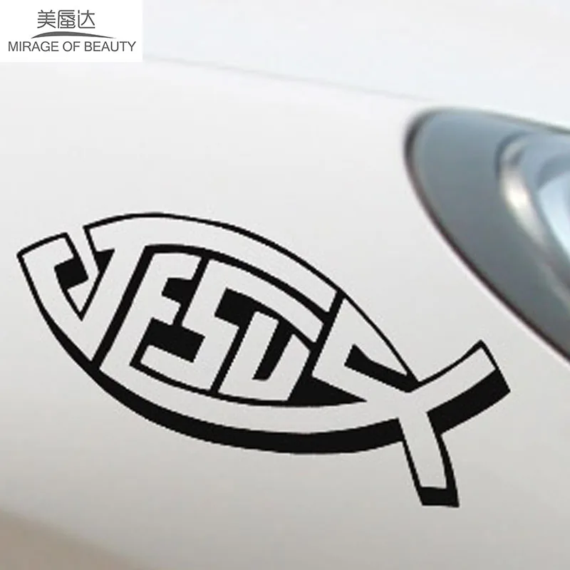 Jesus Fish Christian Cross Believer Car Sticker for Motorhome Minicab
