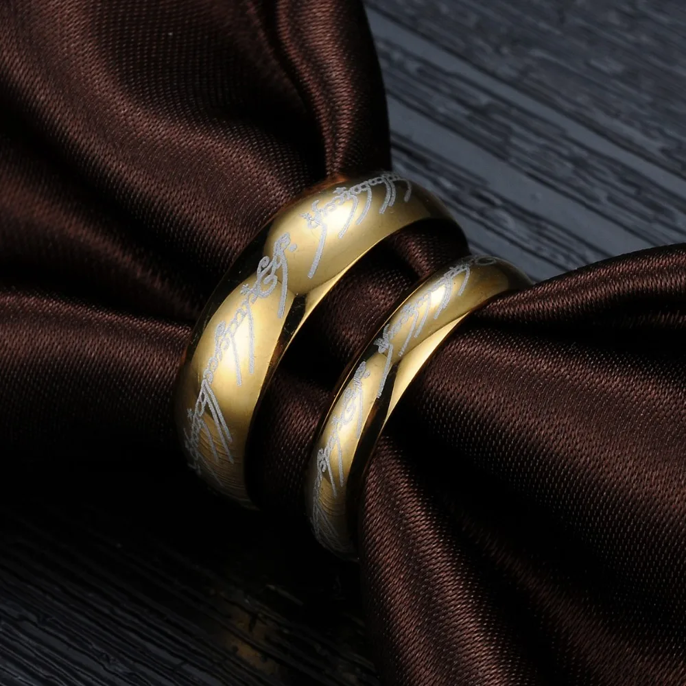 Charm Romantic Tungsten steel Engagement wedding Rings for Bride gold color Couple lover Finger Jewelry Valentine's Day gift