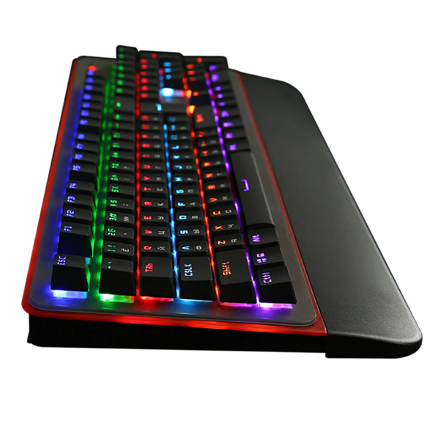  Elisona USB Backlight Waterproof Anti-Ghosting Russian Mechanical Gaming Keyboard Blue Switch Key B