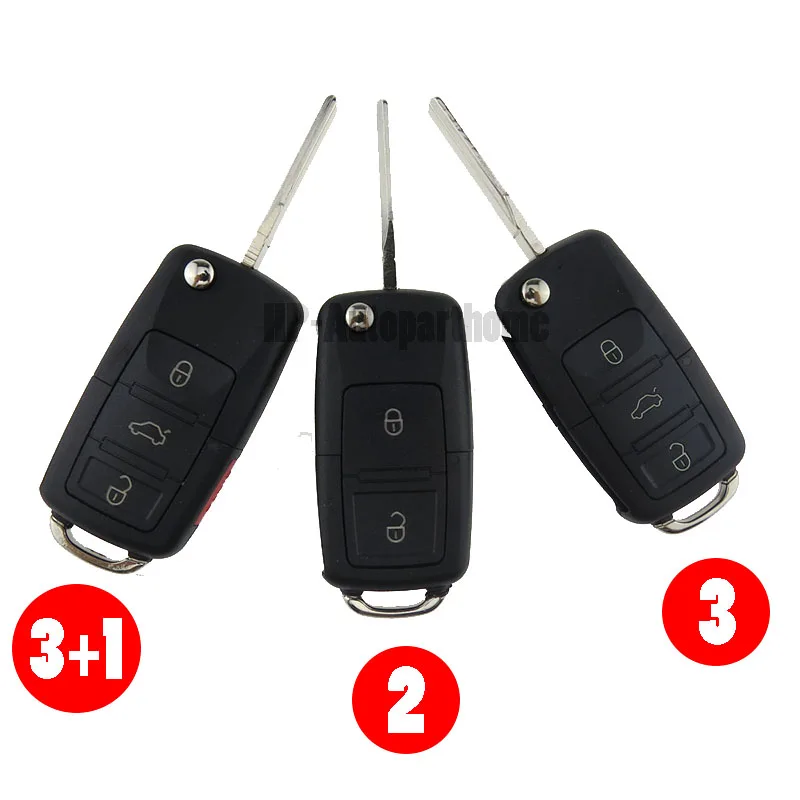 Remote Car Key Shell For Volkswagen VW Golf Tiguan Polo Passat CC SEAT Skoda Mk6 Octavia 2 3 4 BTN Flip Entry Case Fob 1