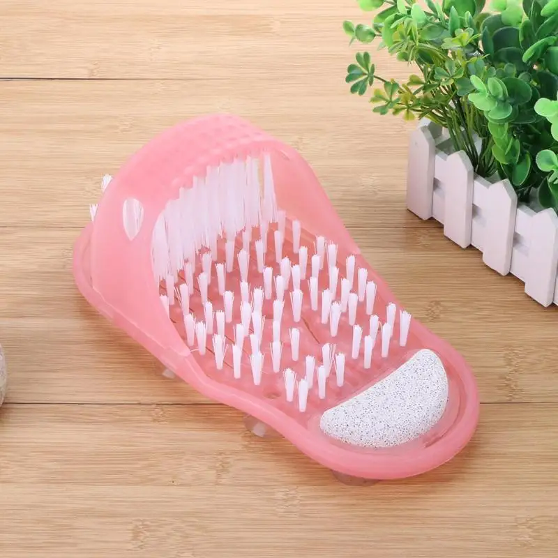 Пластиковые тапочки для душа с массажной щеткой внутри|shower brush|foot scrubber showershower |