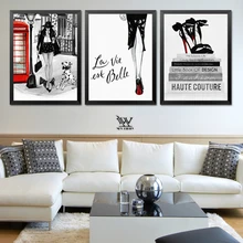 Kanvas Lukisan Rumah Dekorasi Poster Couture Fashion Item Kamar Tidur Logam Modern Cetakan Vintage Kreatif Dinding Seni Gambar(China)