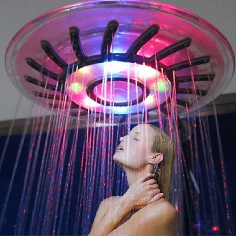 8 بوصة ABS led حمام غرفة الاستحمام مع متعدد الألوان الانتقال تغيير نوع