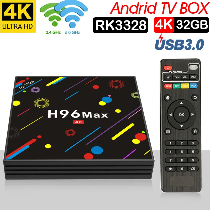 ТВ приставка H96 MAX Plus Android 7 1 4 ГБ 32 смарт RK3328 четырехъядерный 5g Wifi k H.265 медиаплеер pk