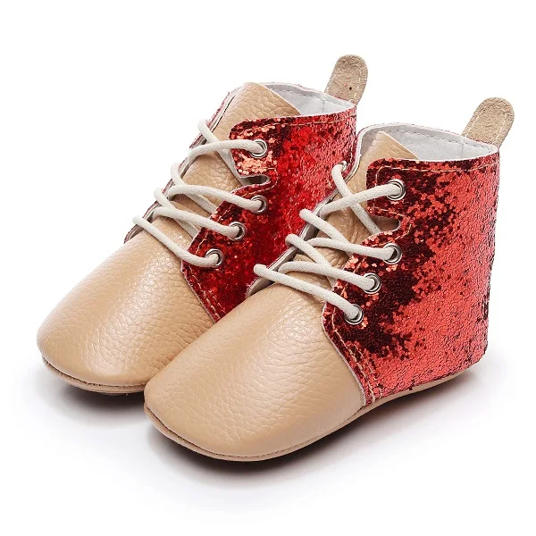 HONGTEYA/Новое поступление; блестки пайетки; детские мокасины из натуральной кожи с резиновой подошвой; ботинки для малышей; обувь для младенцев с цветочным рисунком для девочек - Цвет: khaki