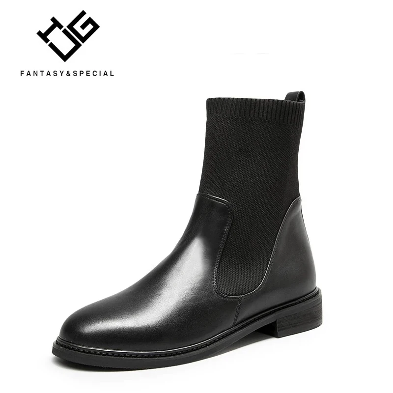 

IGU 2018 Women Boots Warm Winter Boots Female Fashion Knitting Ankle Boots For Women Botas Mujer Plush Insole Snow Martins Boots