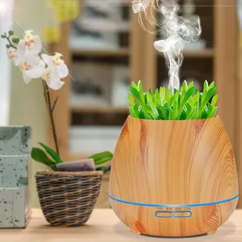 

550ml Essential Oil Diffuser Humidifier Aromatherapy Cool Mist LED Night Light Woodgrain Humidifier For Office Home Bedroom