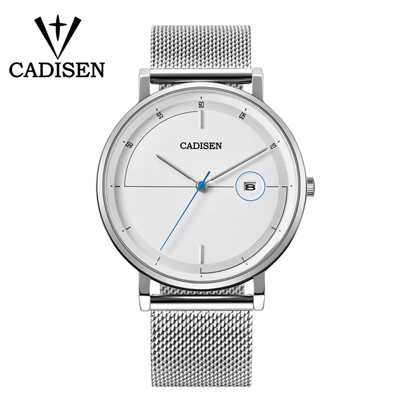 

C2036 CADISEN casual fashion watch ultra-thin net with men's watch men's creative quartz double safety buckle men's watch
