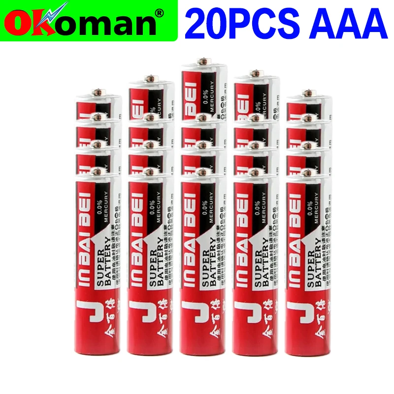 

20PCS 1.5V AAA Battery 3A Carbon Dry Batteries Safe Strong Explosion-proof 1.5 Volt AAA Battery UM4 Bateria No Mercury
