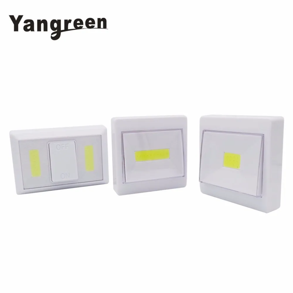  Whosale 12PCS COB LED Switch Night Light Porch Wall Lamp for Bedroom Hallway Cabinet Kitchen Closet - 32857403716