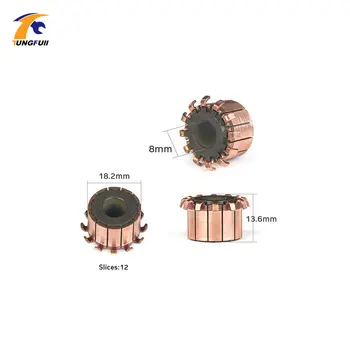 

TUNGFULL 8x18.2x13.6mm 2Pcs Copper Rod Alternator Motor Collector Copper Tones Brass Micro-Drilled Reversing Power Tool