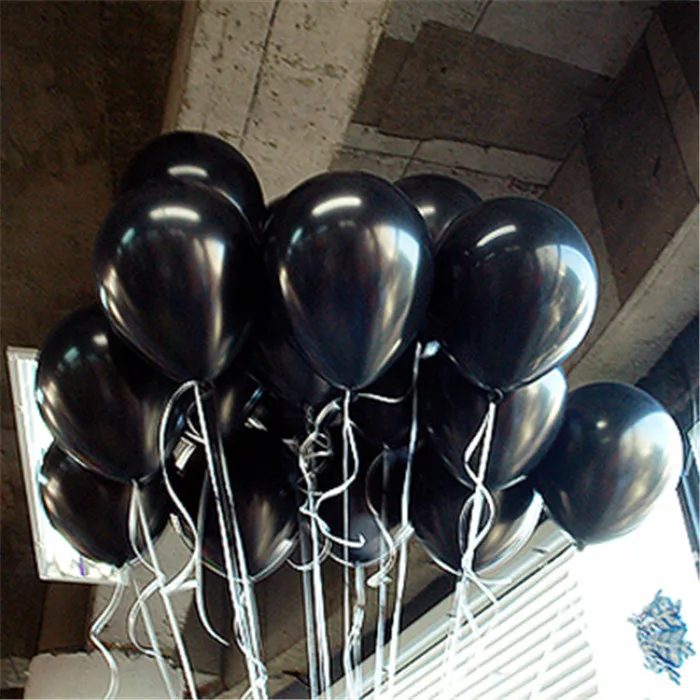 10pcs 10inch 2.2g Heart Balloons Latex Wedding Decor Birthday Party Decorations Kids Latex Balloon Air Balls Inflatable Boy Toys - Цвет: A15 Black Round