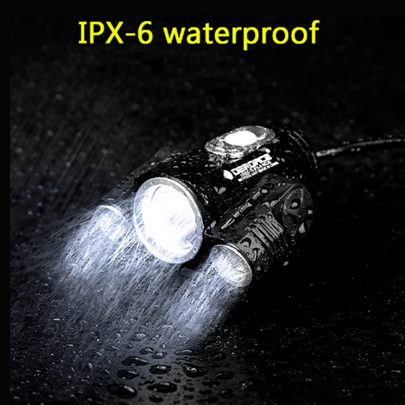 

DEROACE Bicycle Light Power Waterproof Rechargeable Cycling Light Side Warning Flashlight bike light 4 Modes Bicycle accessories