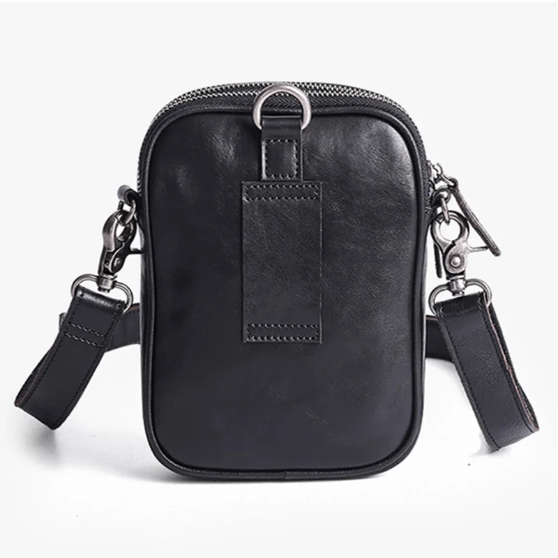 AETOO Men oblique across small bags, leather mini casual single shoulder small bag, personality retro cowhide mobile phone bag