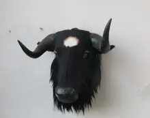 big Simulation cattle head toy polyethylene&furs black cattle head model gift about 52x50cm y0351