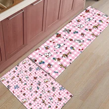Розовый нарисованный вручную Рисунок собаки 2 шт коврик на кухню под домашним питомцем миска для воды еды коврики для входного пути аксессуары для ванной комнаты Набор