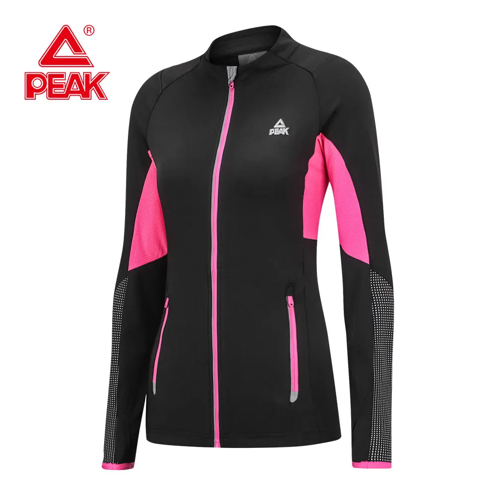

PEAK Running Jacket For Women Yoga Zipper Long Sleeve Women Sport Jacket Fitness Sports Breathable Reflective Outdoor Jacket