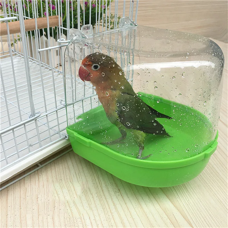 

Birds Cage Hanging Accessory Bowl Birdbath PVC 1pcs Pet Birds Cage Hanging Bathtub Small Bird Water Bath Tub For Pet