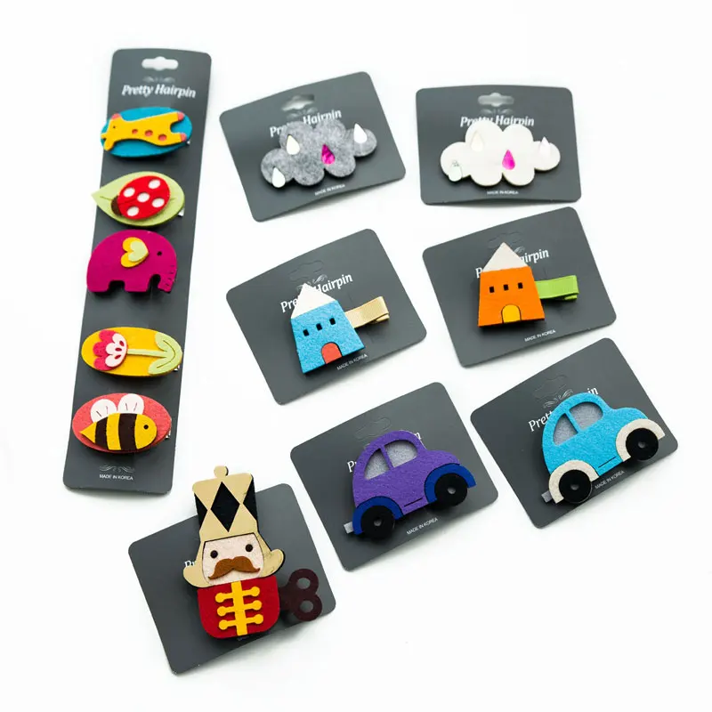 

Korea Hand Made Cute Cartoon Little Children's Hairpin Clouds Flower Cloth Girls Hair Clip Popular Hair Accessories