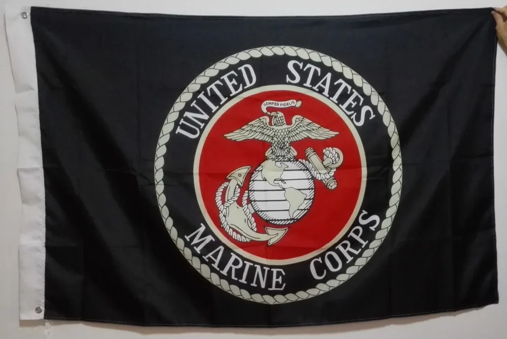 Black USMC Marines Marine Corps Emblem Flag hot sell goods 3X5FT