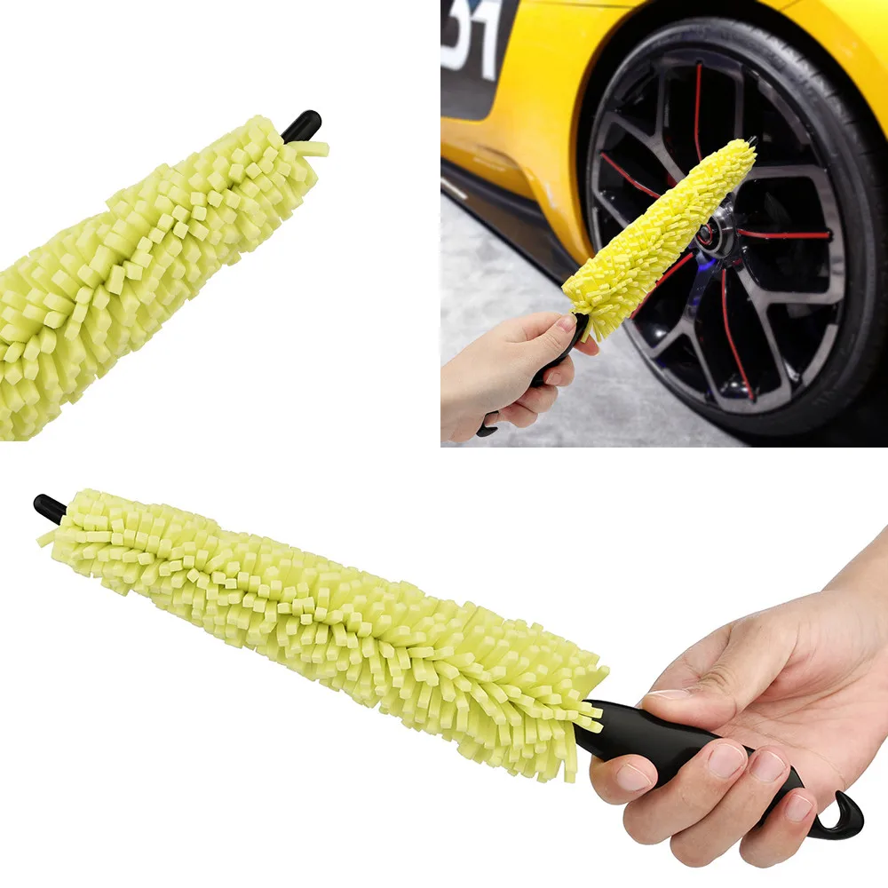 

Long Handle Tire Brush Sponge Wheel Brush Wheel Cleaner Car Care Washing Brush Steel Wheel Cleaning Care Auto cleaning Tool