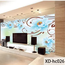 Пользовательские 3D печати DIY Ткань и текстильные обои для стен тканью матовый шелк для Гостиная ТВ Задний план цветы стирка фото