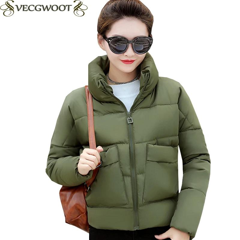 

Winter Outerwear Women Jacket 2019 New Large size Warm Wadded jacket Women Solid color Cotton clothes Women Short Parkas S413