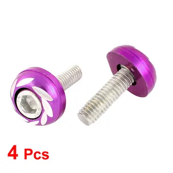 

X Autohaux 4 Pcs Purple 6Mm Dia Round Car License Plate Frame Bolts Cross Screws