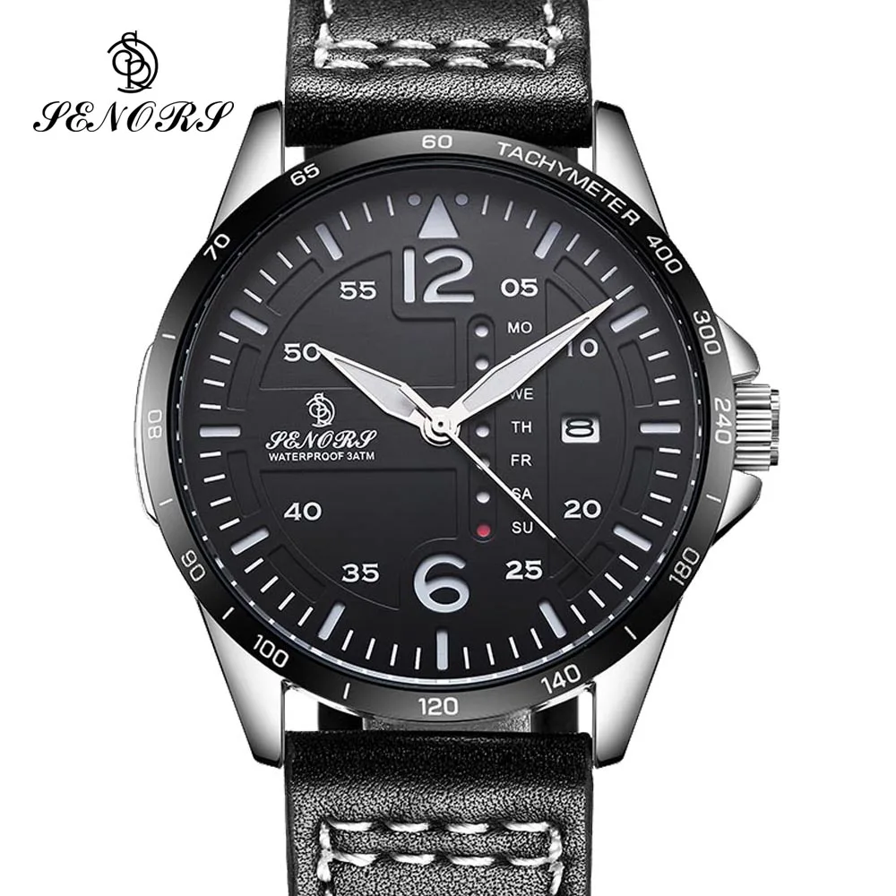 Top Luxury Brand Men Sports Watches Men's Quartz Date Clock Man Leather Army Military Wrist Watch Relogio Masculino Gift - Цвет: 01