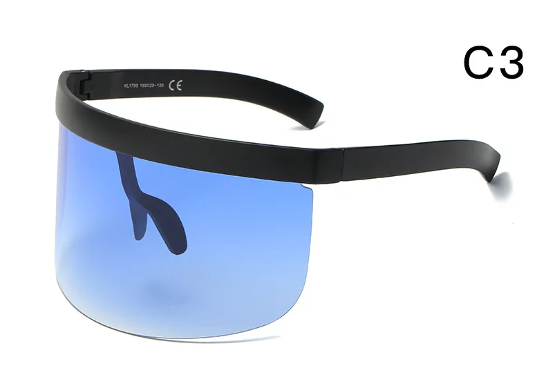 WarBLade, новинка, негабаритный защитный козырек, солнцезащитные очки для женщин, дизайнерские, большие очки, оправа, зеркальные солнцезащитные очки, оттенки, мужские, ветрозащитные очки - Цвет линз: blue