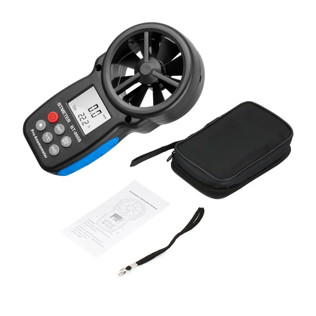 BTMETER BT 866B цифровой анемометр термометр датчик скорости ветра измеритель