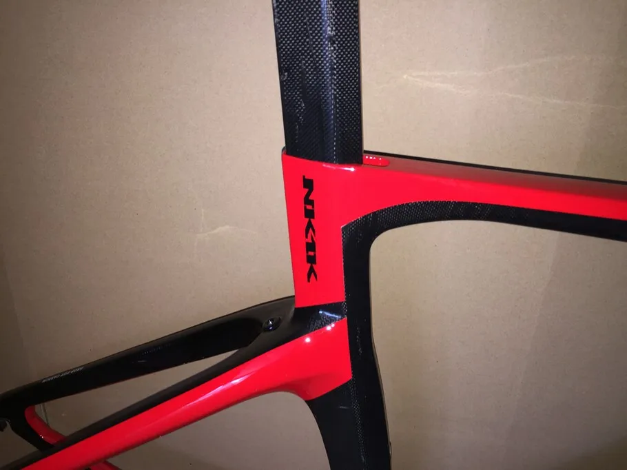 Clearance 1K/3K Carbon Cipollini NK1K Frame Red Carbon ROAD Bike/Bicycle Frameset + Red Carbon Road Handlebar 4