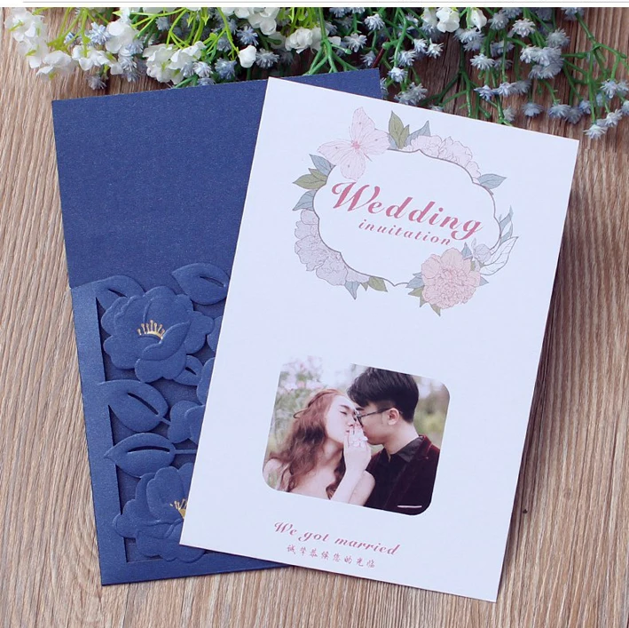 Высокое качество свадебные пригласительные карты перламутровая бумага 130*190 мм удивительный дизайн карман и Вставка карты