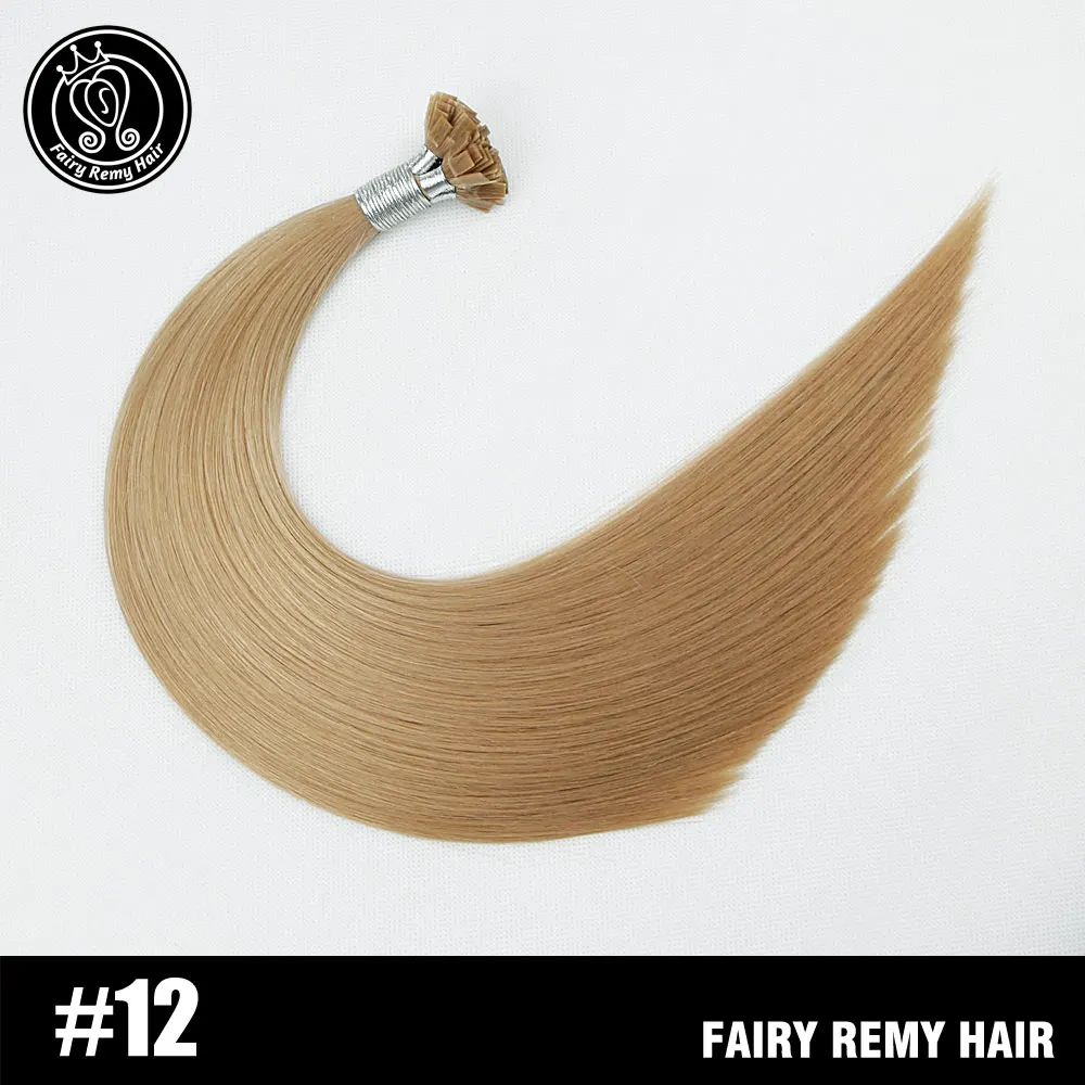 Сказочные волосы remy 22 дюйма 1 г/прядь настоящие волосы Remy Fusion с плоским кончиком для наращивания натуральные черные итальянские кератиновые капсулы волосы 50 г - Цвет: #12