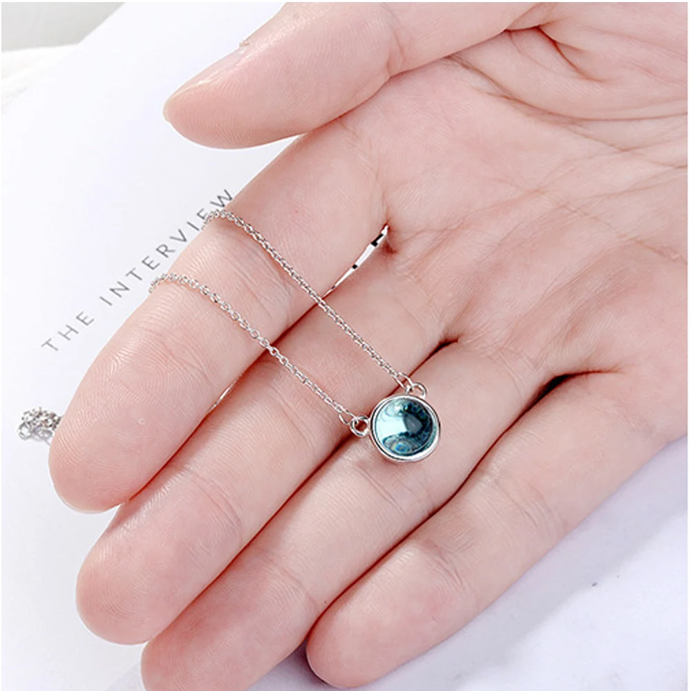 simple women necklace silver (1)