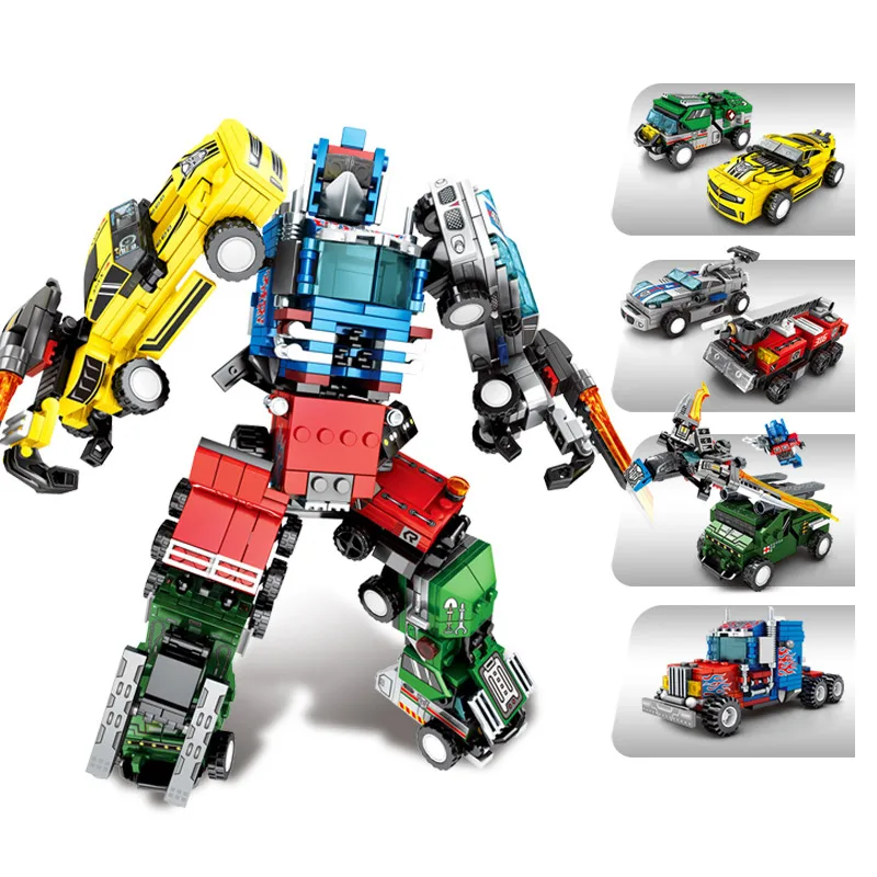

Sembo Blocks Juguetes King Kong Transfomred Car Robot Optimus Prime Models Educational Bricks Kids Gift For Boys