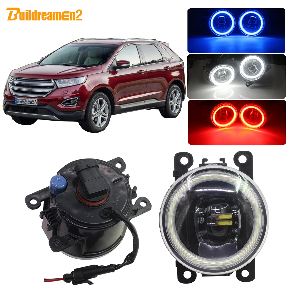 

Buildreamen2 For Ford Edge Car 4000LM LED Bulb Fog Light Lens Angel Eye Daytime Running Light DRL H11 12V Styling 2015 2016 2017