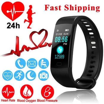 

Sports Smart Watch Fitness Activity Tracker Heart Rate Blood Pressure wristband Color Screen Smartband Pedometer for IOS Android