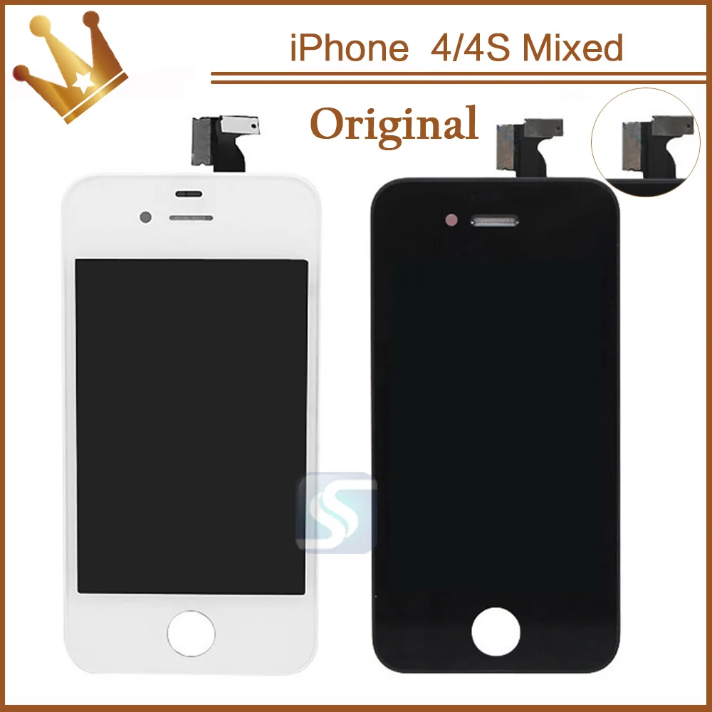 100% OEM качества Pantalla Ecran для ЖК iPhone 4S 4 экран с Замена дисплея планшета Ассамблеи 100