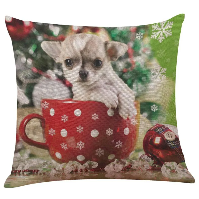 New Christmas Cotton Linen Pillow Case Sofa Cushion Cover Home Decor07
