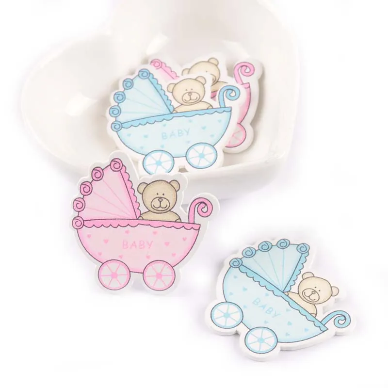 

20pcs 40x37mm Wooden Decoration No Holes Blue/pink Bear Painted Unfinished Wood DIY Craft Scrapbookings For Ornaments M0453x