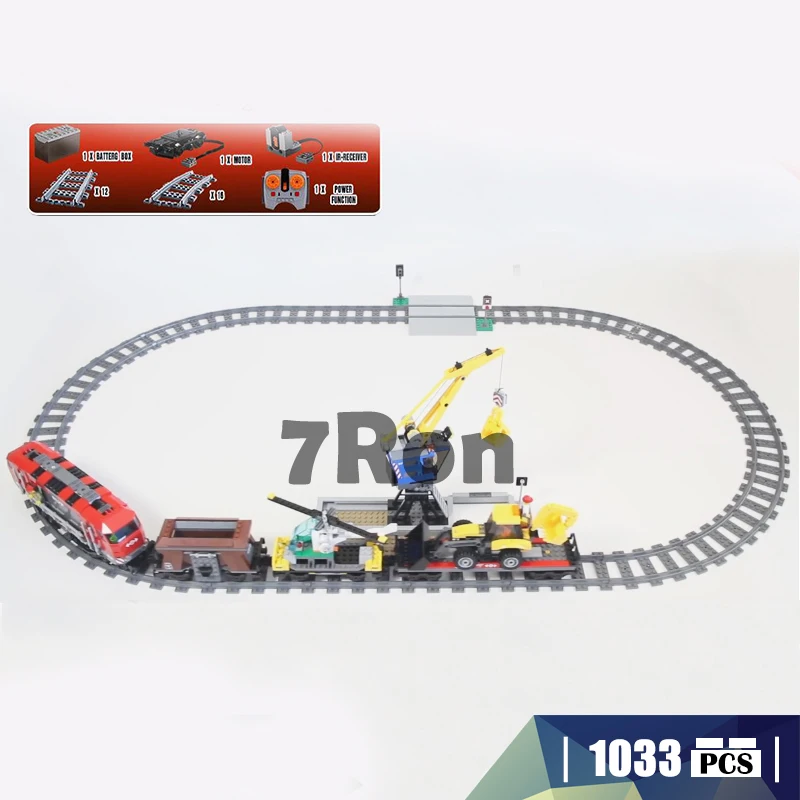 

Model building toys hobbies Engineering Remote Control RC Train 02009 Compatible With lego City series 60098 Educational DIY